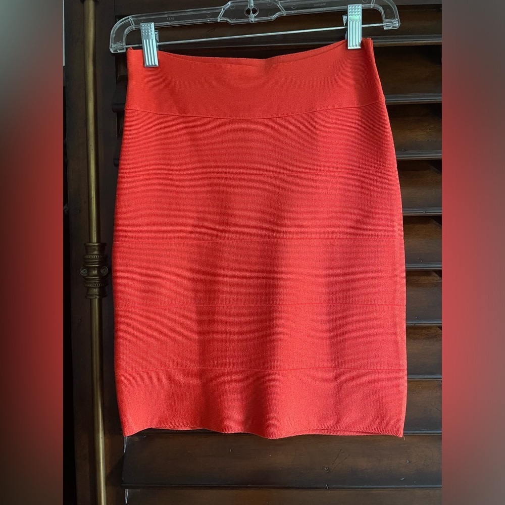 2B bebe Vibrant Coral Bandage Pencil Mini Skirt XS Y2K